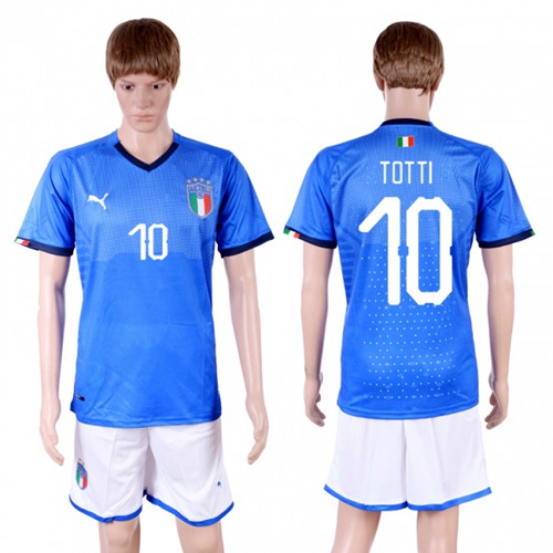 Italy #10 Totti Home Soccer Country Jersey